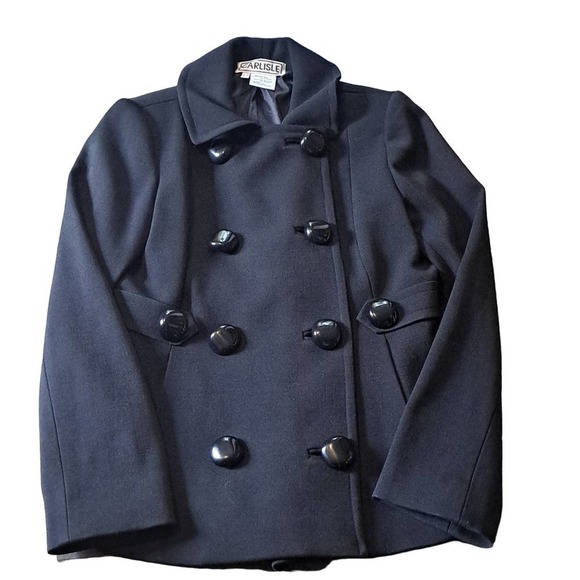 Carlisle black double-breasted wool  jacket 12 - Picture 1 of 5